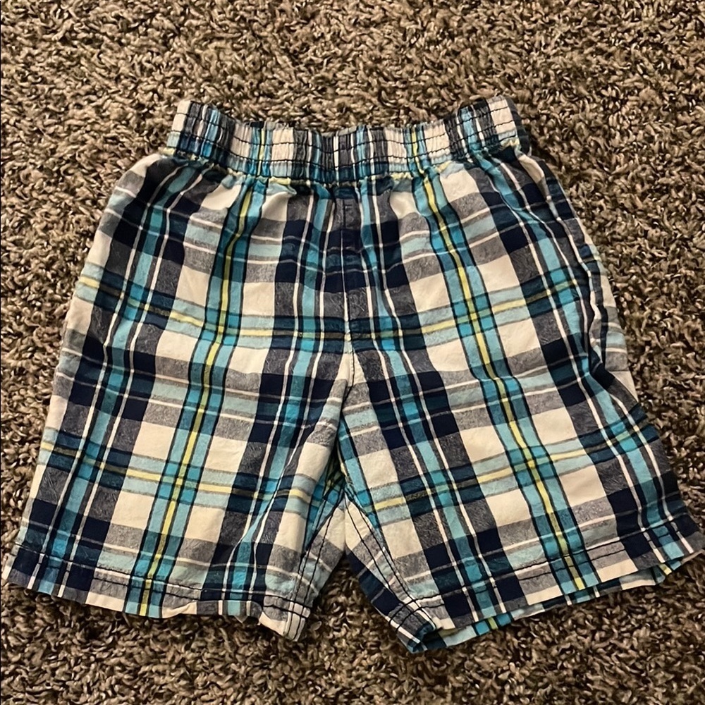 Healthtex Blue and White Plaid Kids Shorts